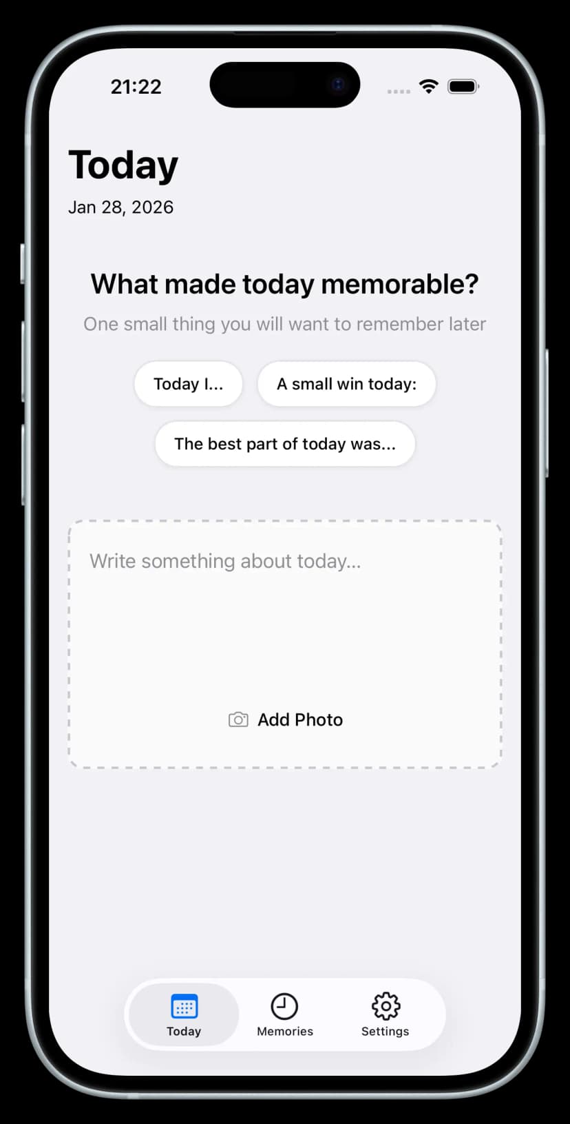 Today - Write your memory